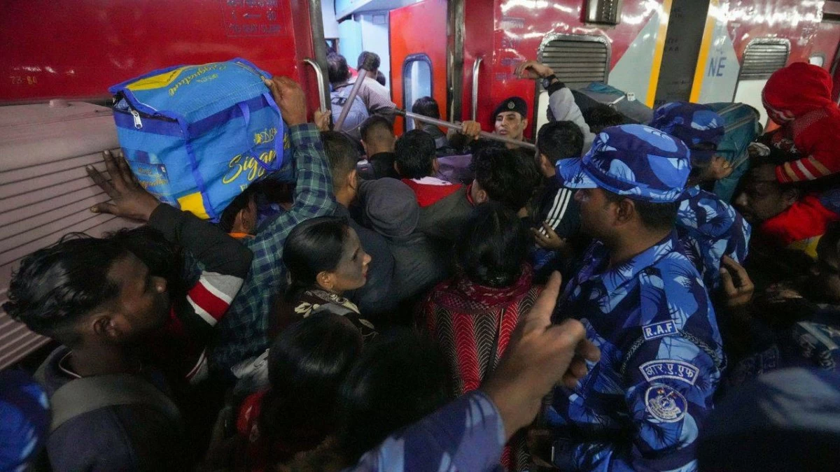 Security personnel at the New Delhi Railway station after the February stampede (Photo credit: PTI) 