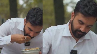 US politician Zohran Mamdani eats with his hands in viral video.