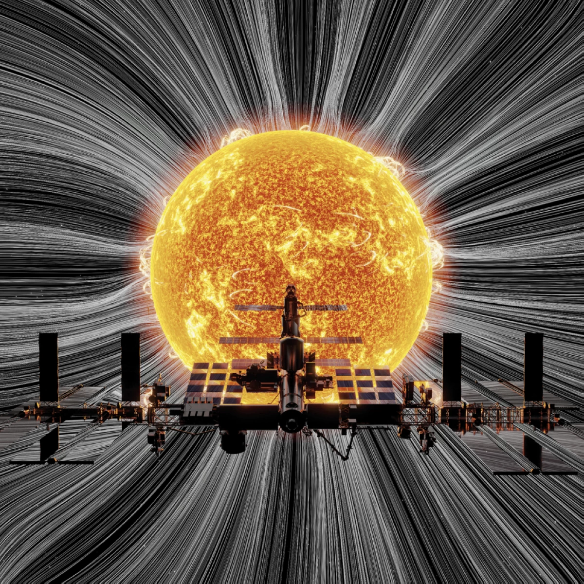 AI can predict solar outbursts and safeguard astronauts on orbital complexes. (Image Credit: NASA).