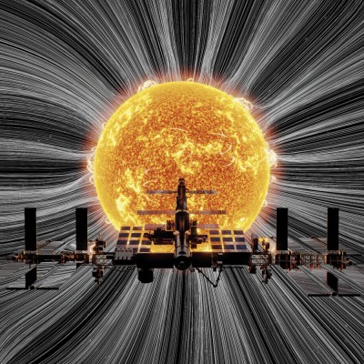 AI can predict solar outbursts and safeguard astronauts on orbital complexes. (Image Credit: NASA).