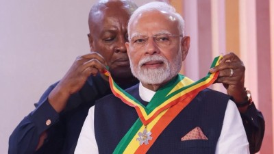 The award was presented to PM Modi during a ceremony held in Ghana’s capital, Accra. President John Dramani Mahama honoured him with the country’s top civilian award.