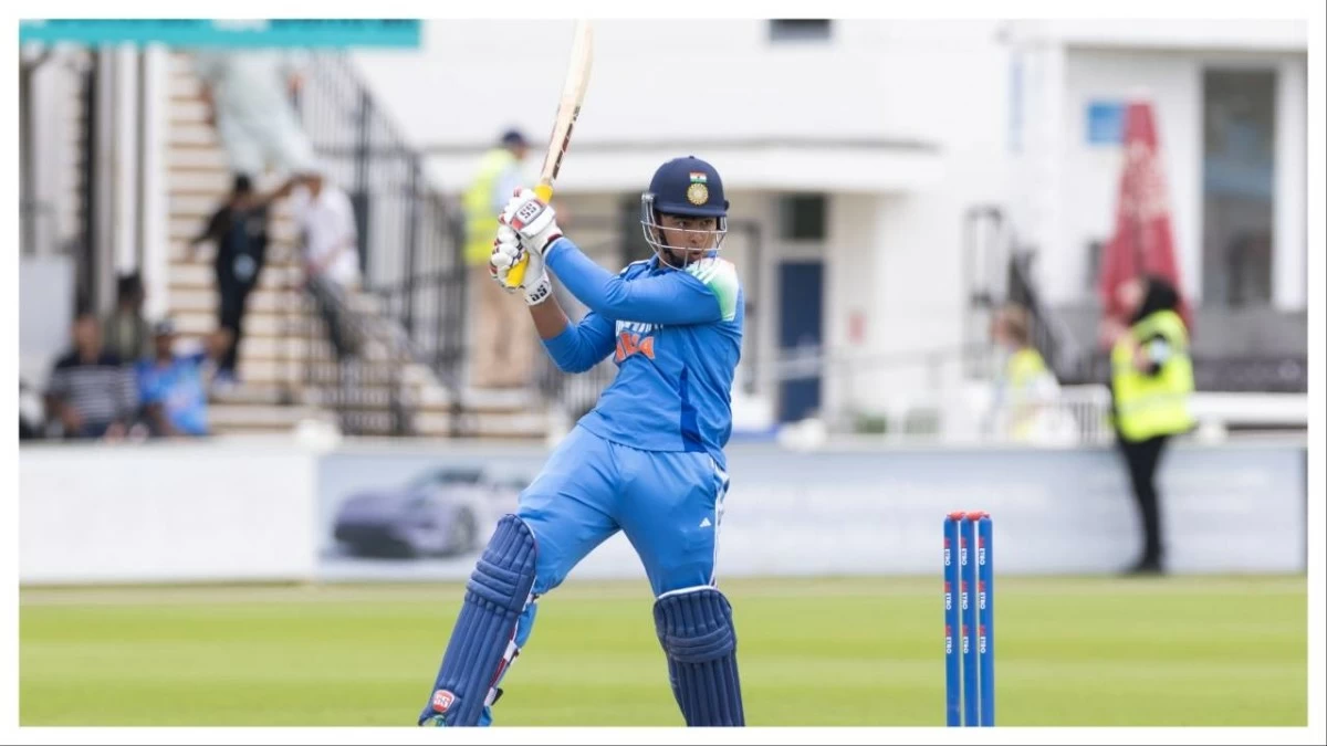 Vaibhav Suryavanshi of India U19 bats during the England U19 and India U19 Youth One Day Match. (Image via Getty Images)