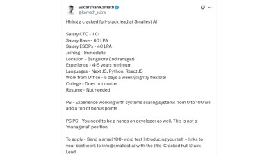 Smallest AI job vacancy | Image: X