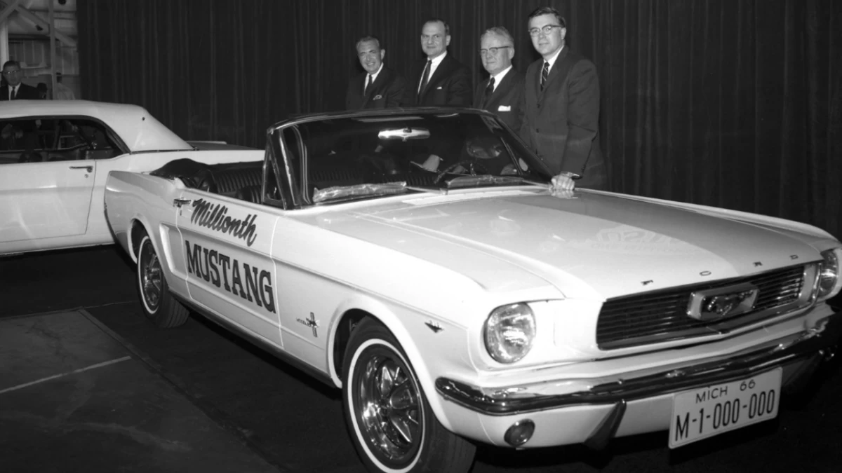 Two years into production, Ford had sold their one millionth Mustang.