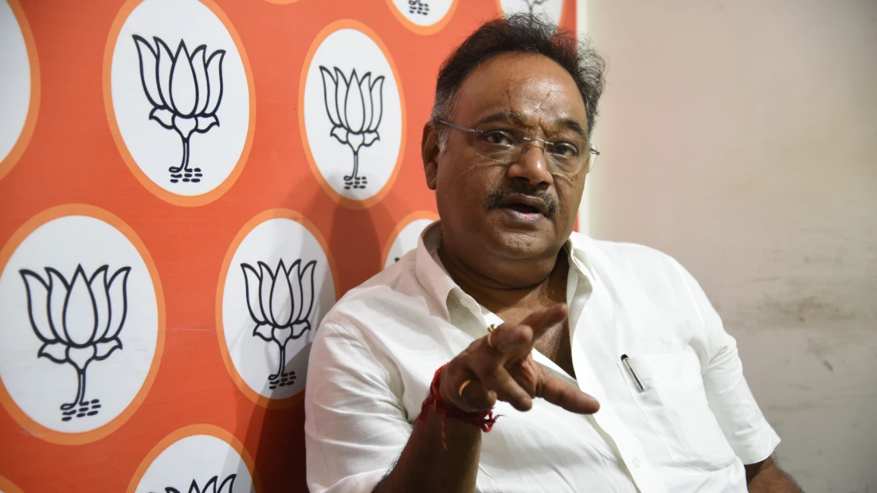 Samik Bhattacharya, the president of Bengal BJP unit. (Photo credit: Debajyoti Chakraborty/NurPhoto via Getty Images)