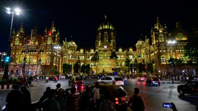 The Chhatrapati Shivaji Maharaj Terminus is a historic railway terminus in Mumbai. (Photo credit: Anshuman Poyrekar/HT via Getty Images)
