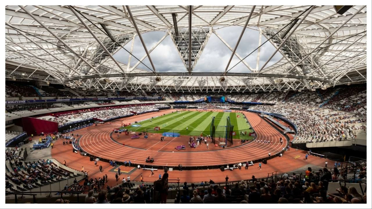General views during the London Athletics Meet, part of the 2023 Diamond League series at London Stadium. (Image via Getty Images)