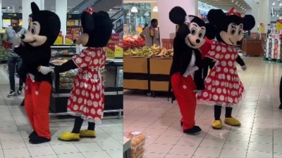 Mickey and Minnie dance to Bole Chudiya in viral video.