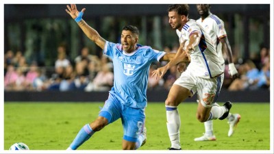 Luis Suarez in action during Inter Miami’s 0-0 draw with FC Cincinnati in Florida.