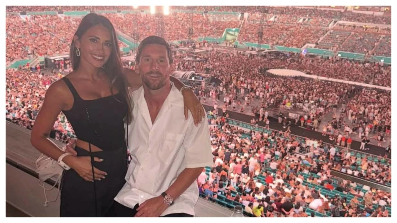 Lionel Messi along with his wife spotted at Coldplay concert in Miami.