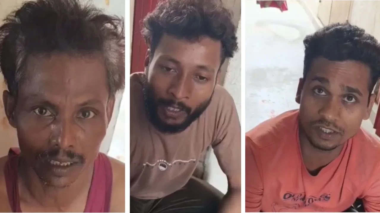 The Bengali migrant workers detained in Haryana. (Photo credit: TV9 Bangla)