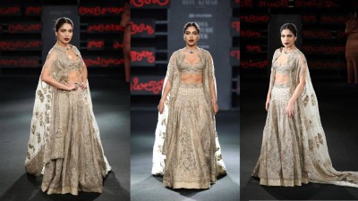 Showstopper Bhumi Pednekar stands out in Ritu Kumar's collection at ICW 2025.