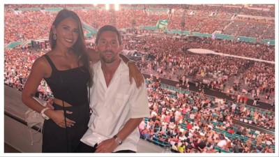 Lionel Messi along with his wife spotted at Coldplay concert in Miami.