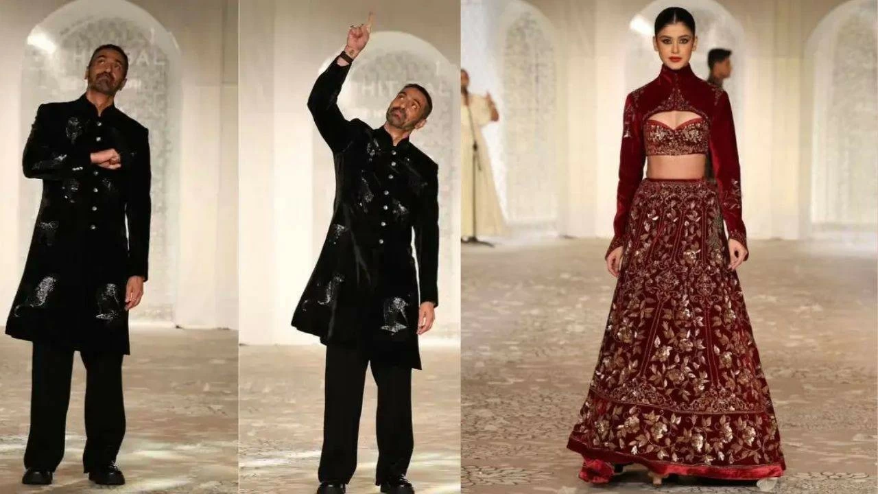 Arjun Rampal wears a black velvet shervani by Rohit Bal (Photo credit: Instagram)