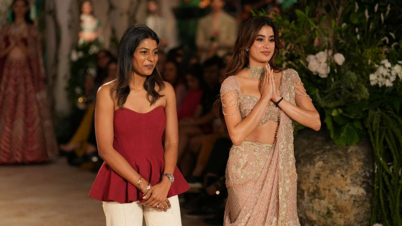 The Dhadak actress walked the ramp during the FDCI India Couture Week 2025, in New Delhi on July 28.
