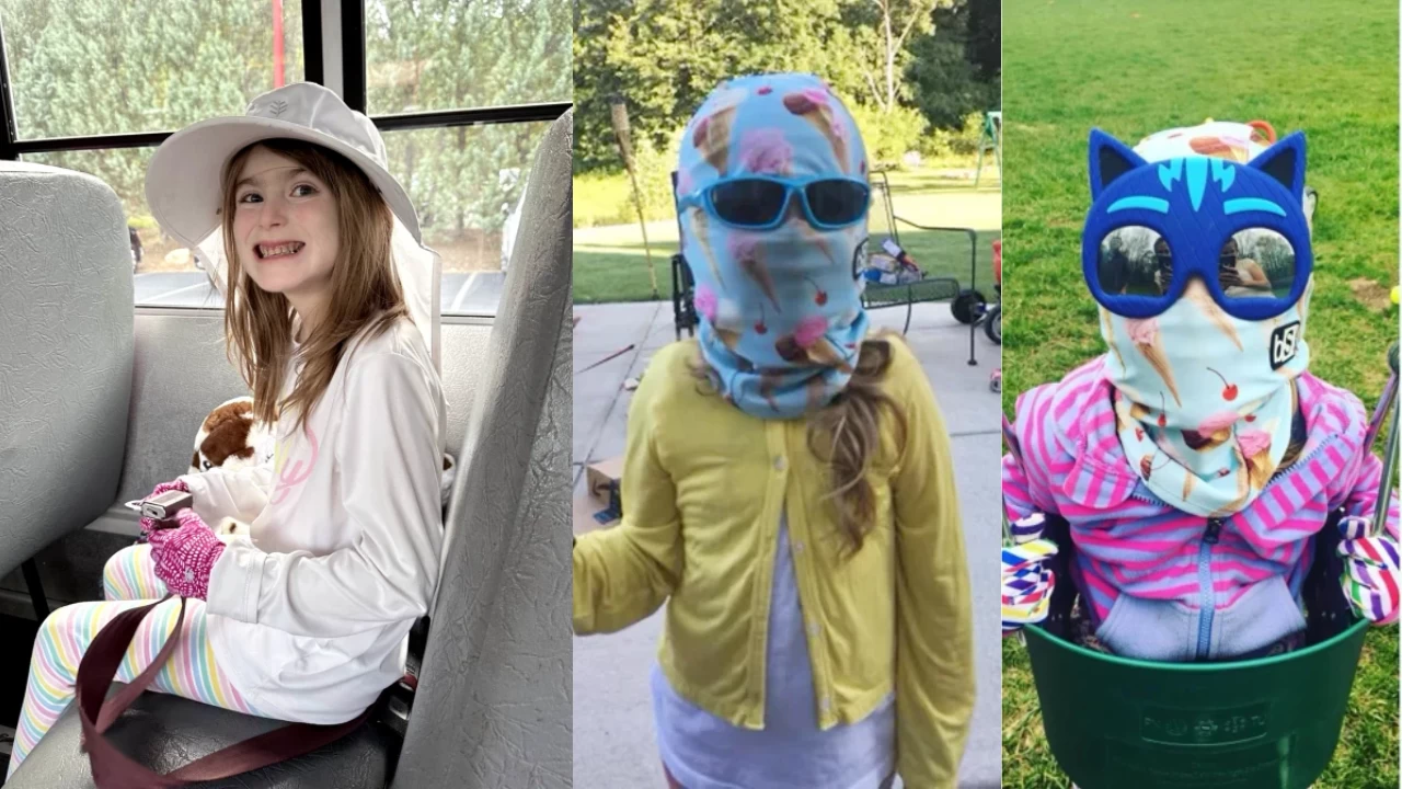 This girl is allergic to sunlight