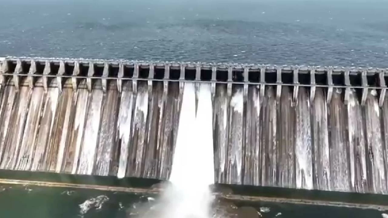 Nagarjuna Sagar dam gates lifted. 