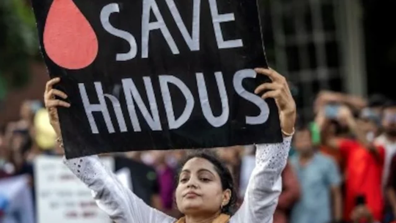 A violent mob destroyed at least 15 Hindu homes in Bangladesh