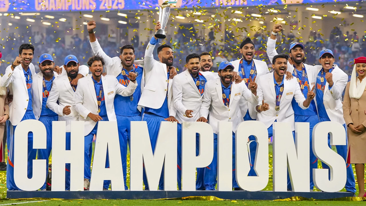 India won the Champions Trophy title in 2025.