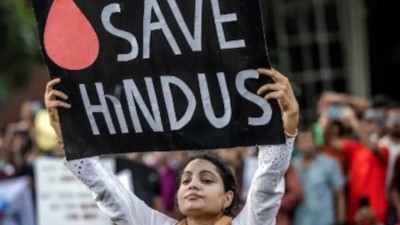 A violent mob destroyed at least 15 Hindu homes in Bangladesh