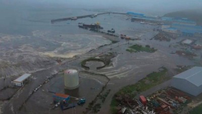 Aftermath of tsunami hitting the coastal area of Severo-Kurilsk at Paramushir island of Kuril Islands, Russia, Wednesday, July 30, 2025 