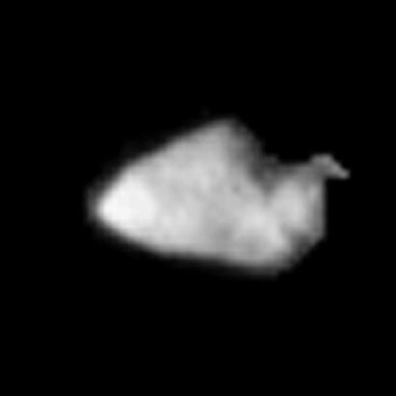 Asteroid Annefrank as captured by the Stardust probe. 