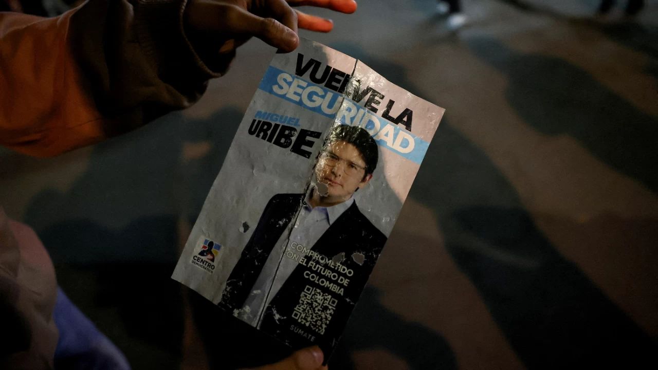 On June 7, the 39-year-old Uribe was shot twice in the head in Bogota. (Photo credit: Reuters)