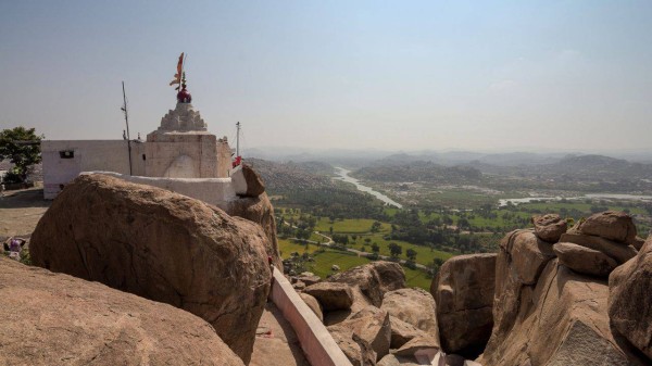 Hampi village is seen from Anjaneya hills, which is home to Anjaneya Temple.