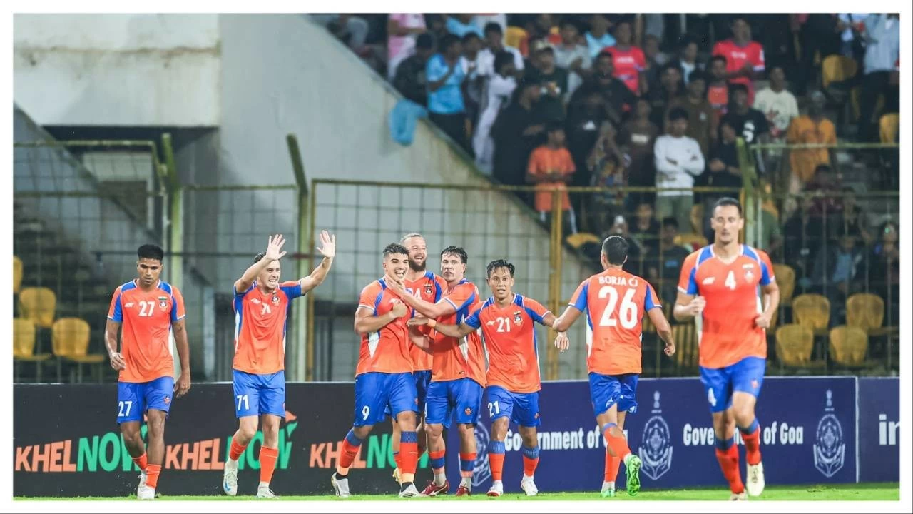 FC Goa celebrate in margao on Wednesday.