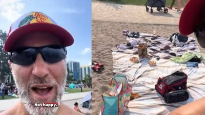 Canadian man annoyed after Indians play loud music at beach.