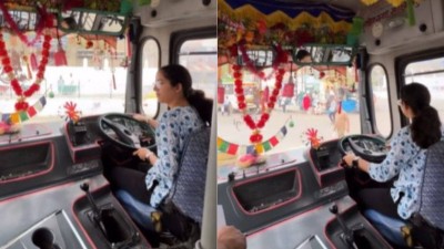 Female bus driver from Himachal documents public reaction to her driving.