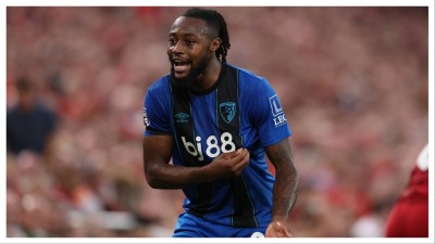 Antoine Semenyo of AFC Bournemouth during the Premier League match between Liverpool and Bournemouth at Anfield.