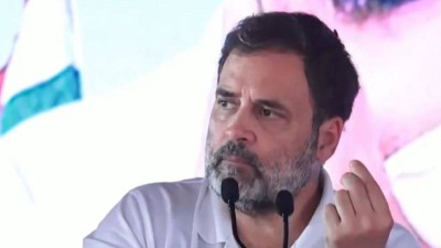 Congress leader Rahul Gandhi speaks at a the 'Voter Adhikar Rally' in Bihar's Sasaram 