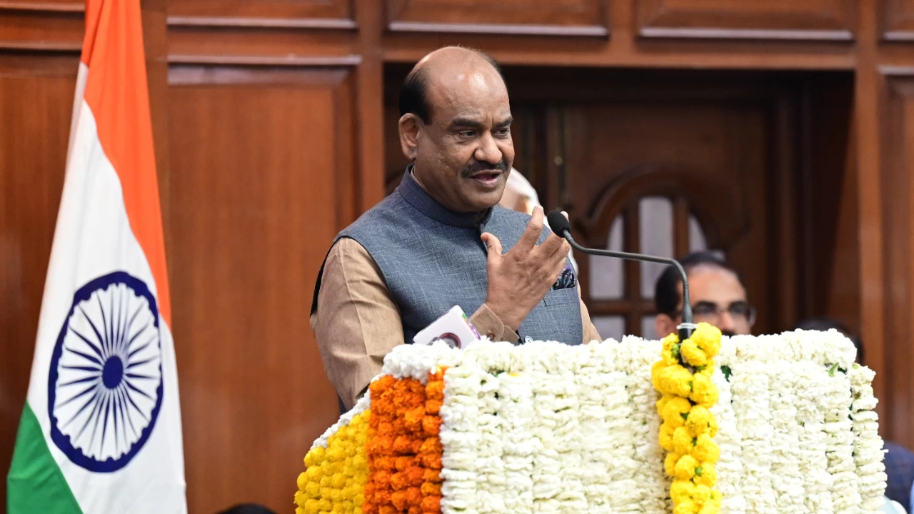Om Birla slammed the sloganeering Opposition MPs and said to invest the energy for the benefit of the common people. (Photo credit: Sonu Mehta/HT via Getty Images)