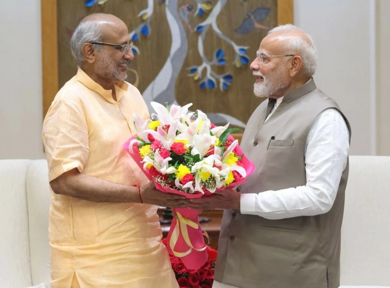 Prime Minister Narendra Modi met with CP Radhakrishnan earlier today, the NDA's nominee for Vice President, and conveyed his best wishes. 