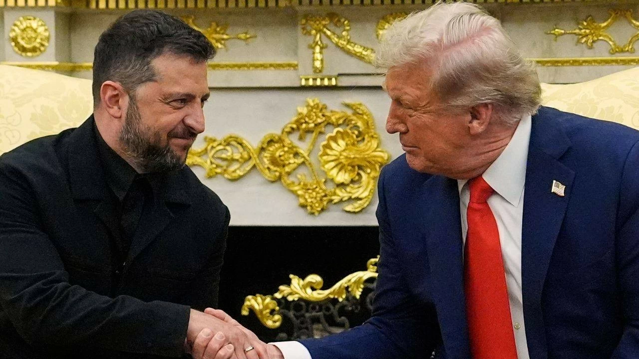 US President Donald Trump meet with Ukraine's President Volodymyr Zelenskyy in the Oval Office at the White House on Monday