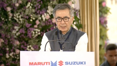 Toshihiro Suzuki during the flag off for e-Vitara