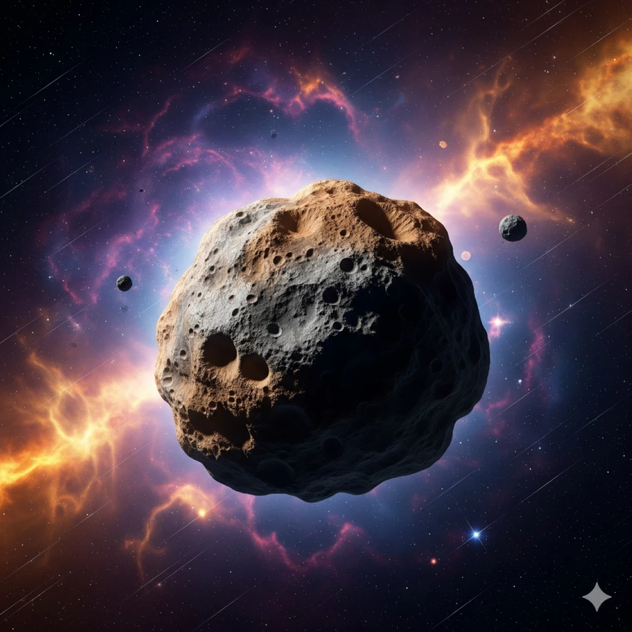 Illustration of an asteroid. 