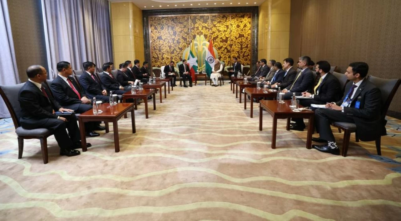 PM Modi engaged with global leaders at the Shanghai Cooperation Organisation (SCO) Summit reception.