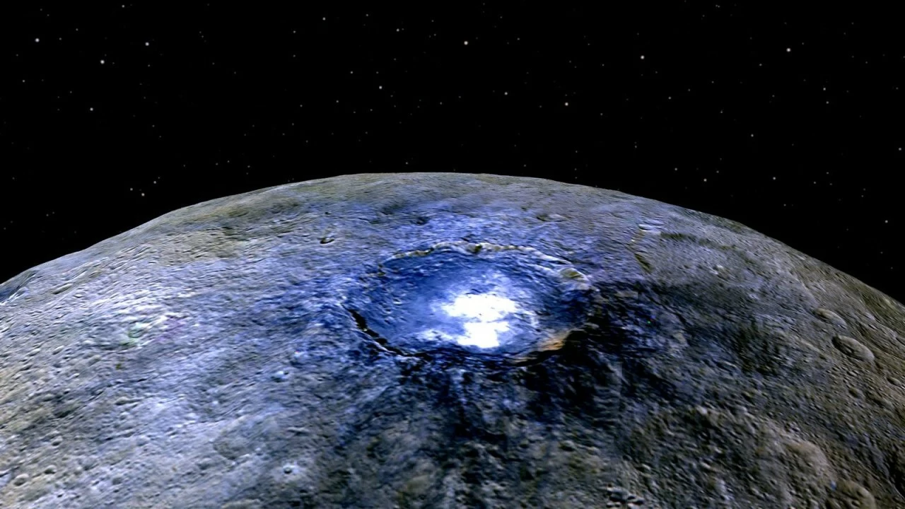 The bright spots on Ceres. 