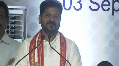 Revanth Reddy speaks at a public meeting in Mahabubnagar, Telangana on Sept 3, 2025.