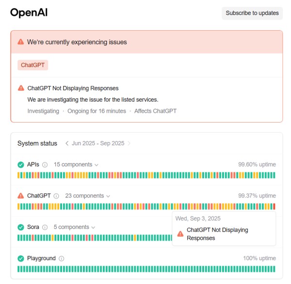 OpenAI’s ChatGPT down worldwide: OpenAI Status Page