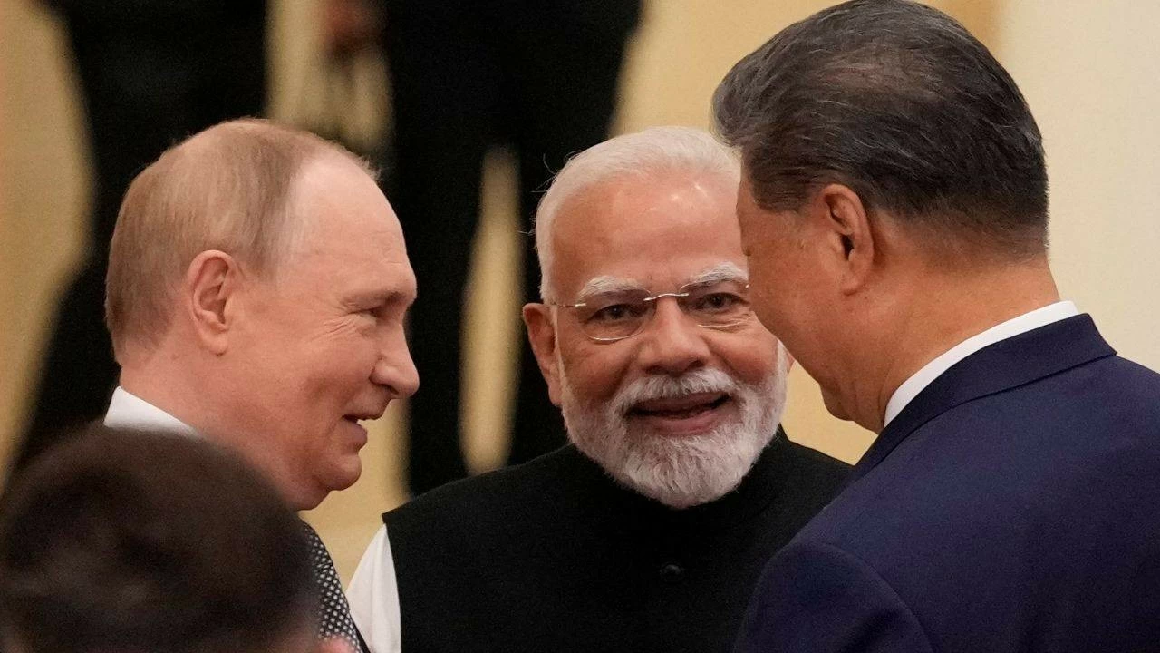 PM Modi with Putin and Xi at SCO Summit in China