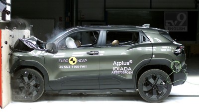 Maruti Suzuki e-Vitara scores 4 stars in Euro NCAP safety tests. Child safety rated high at 85%, but adult protection limited to 77%.