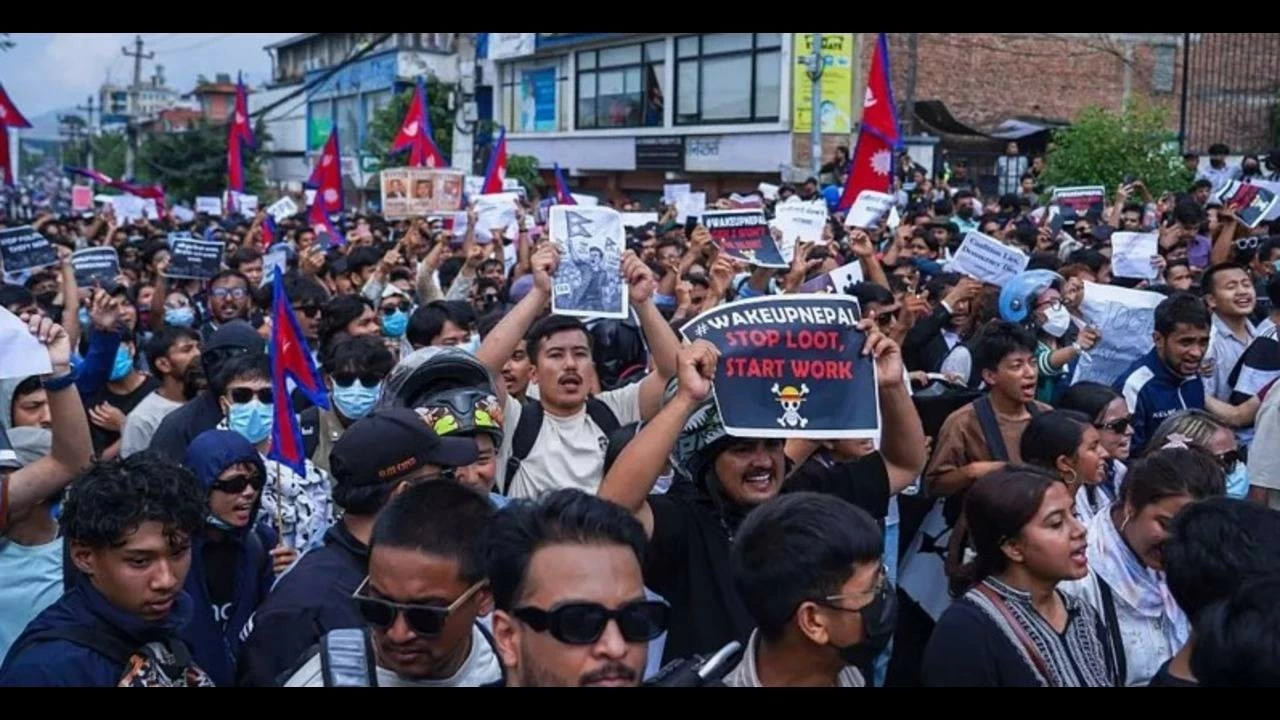 Student protests in Nepal.