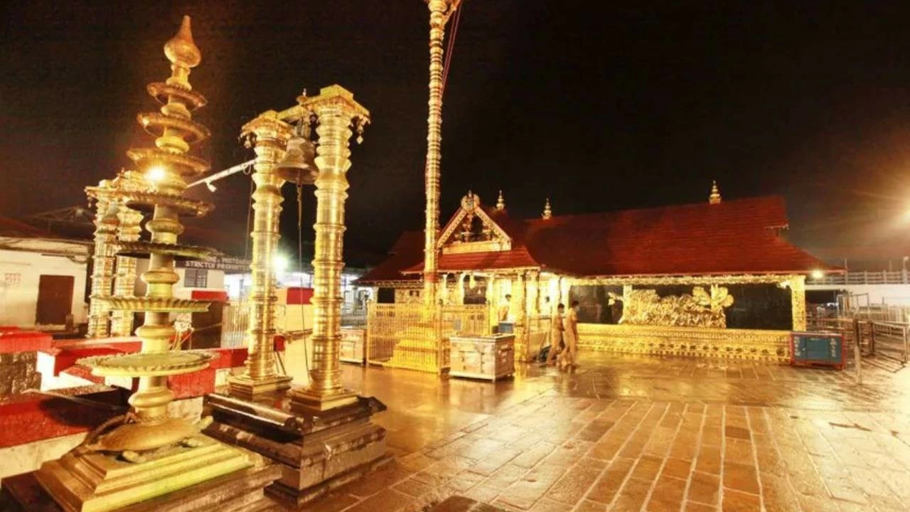 The sanctum sanctorum at Sabarimala hill shrine where the 'Dwarapalaka idols' are present