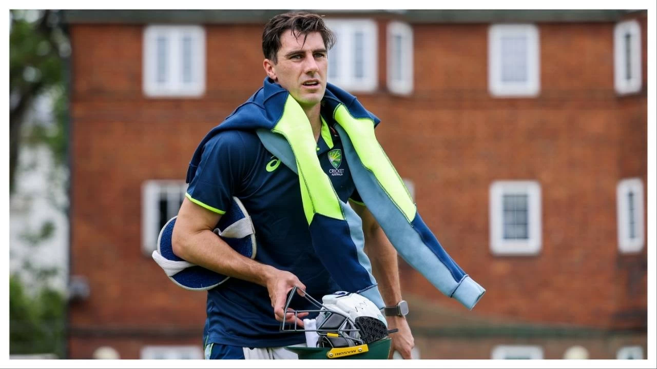 Australia's Pat Cummins during a practice session on the eve of the World Test Championship final against South Africa in London.
