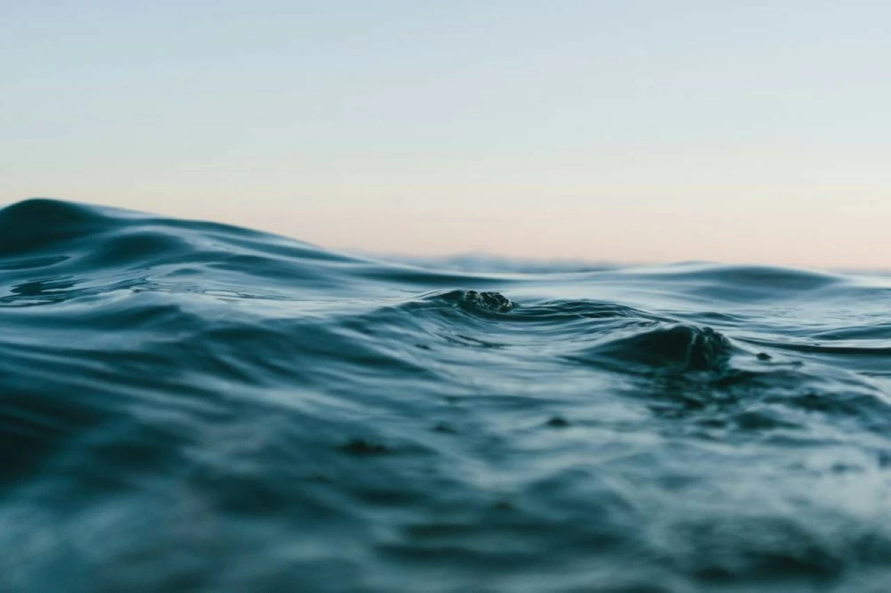 The blue waters of the ocean. 