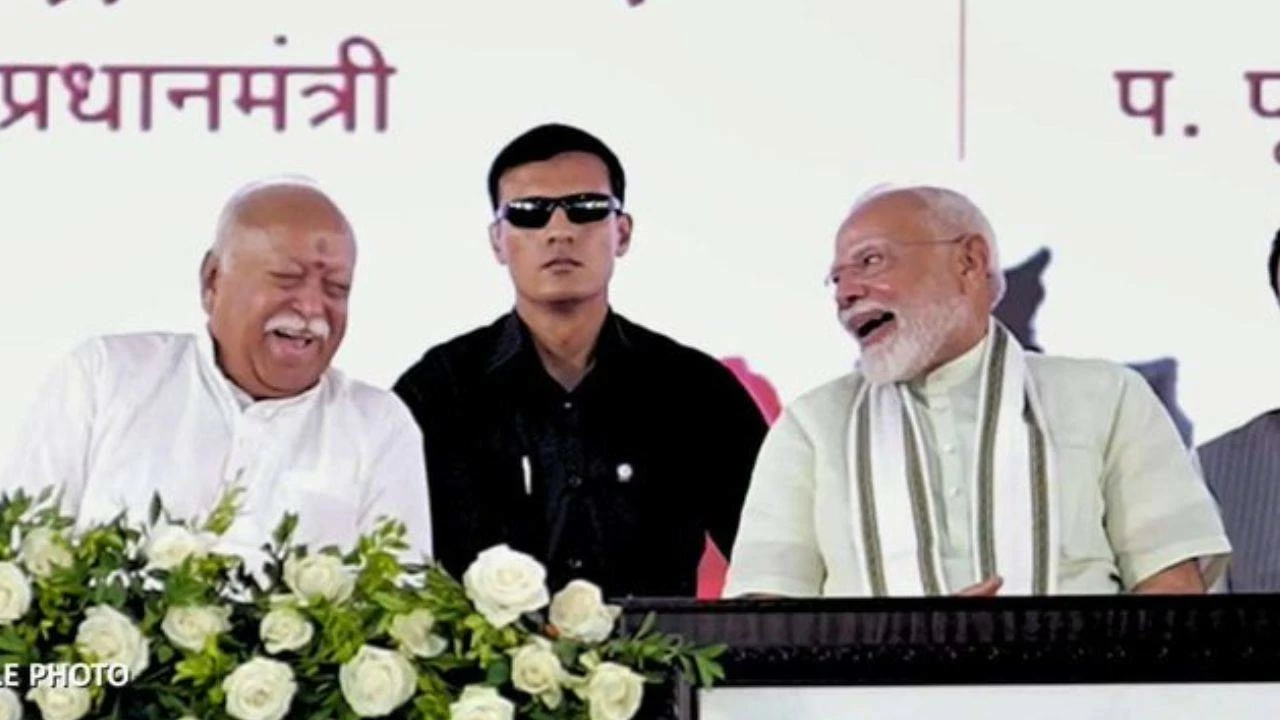 File photo of RSS Chief Mohan Bhagwat and PM Narendra Modi 