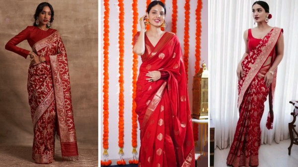 Red saree styling ideas for Navratri 2025